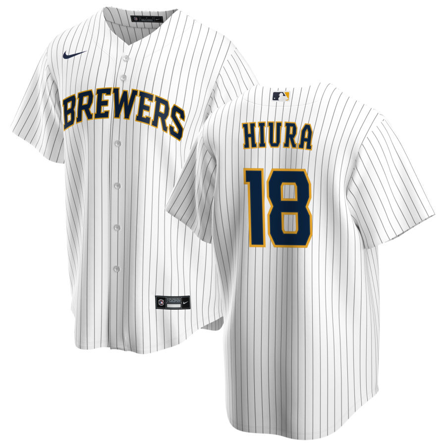 Nike Men #18 Keston Hiura Milwaukee Brewers Baseball Jerseys Sale-White
